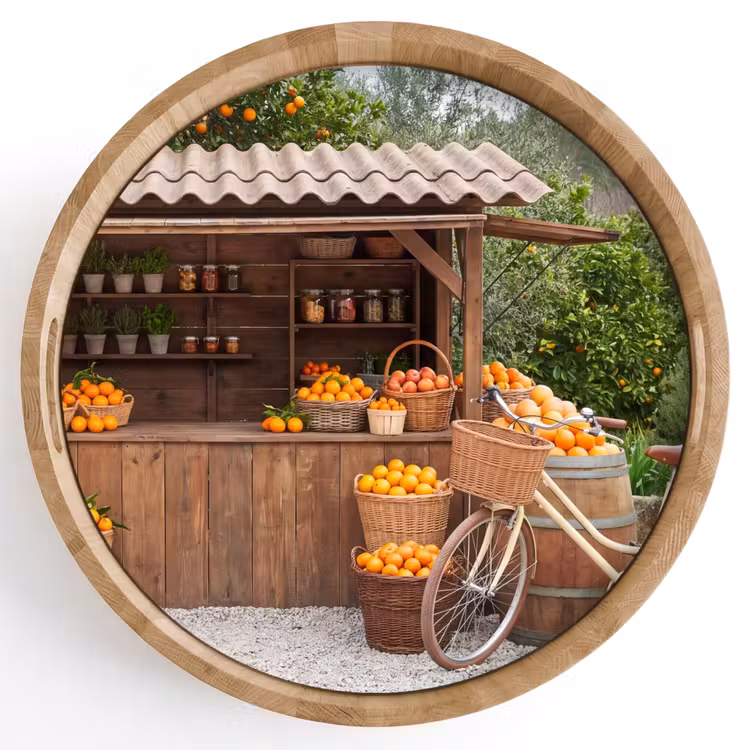 Dienblad - Fruit - Markt - Landelijk - Fruit - Markt - Landelijk Dienblad Rond middel