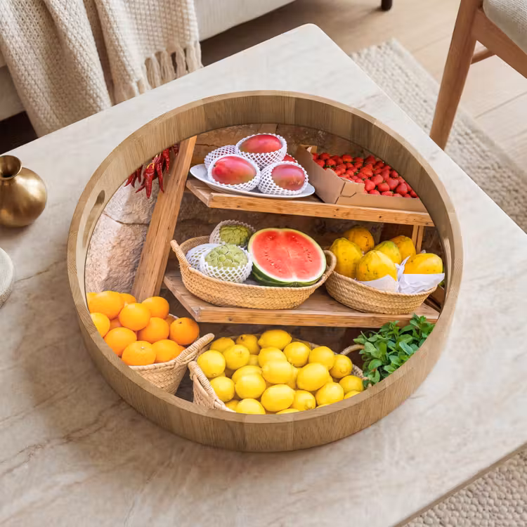 Dienblad - Fruit - Markt - Vers - Fruit - Markt - Vers Dienblad Rond middel