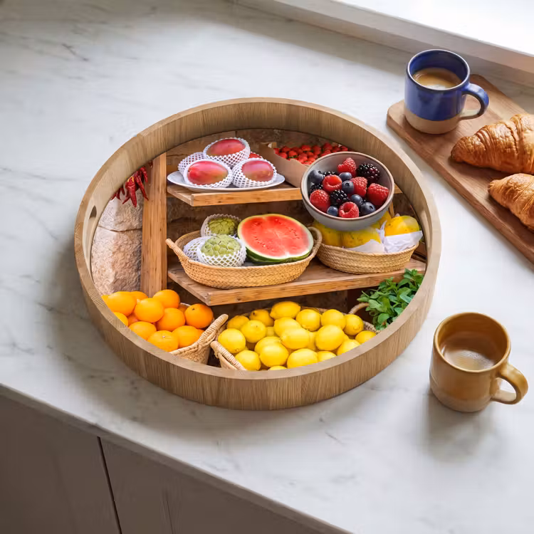 Dienblad - Fruit - Markt - Vers - Fruit - Markt - Vers Dienblad Rond middel