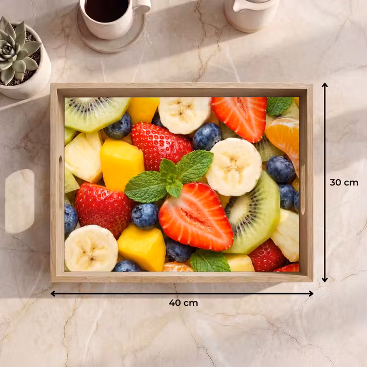 Fruit - Plakjes - Eten - Kleurrijk Dienblad Rechthoek middel -USP_Formaat