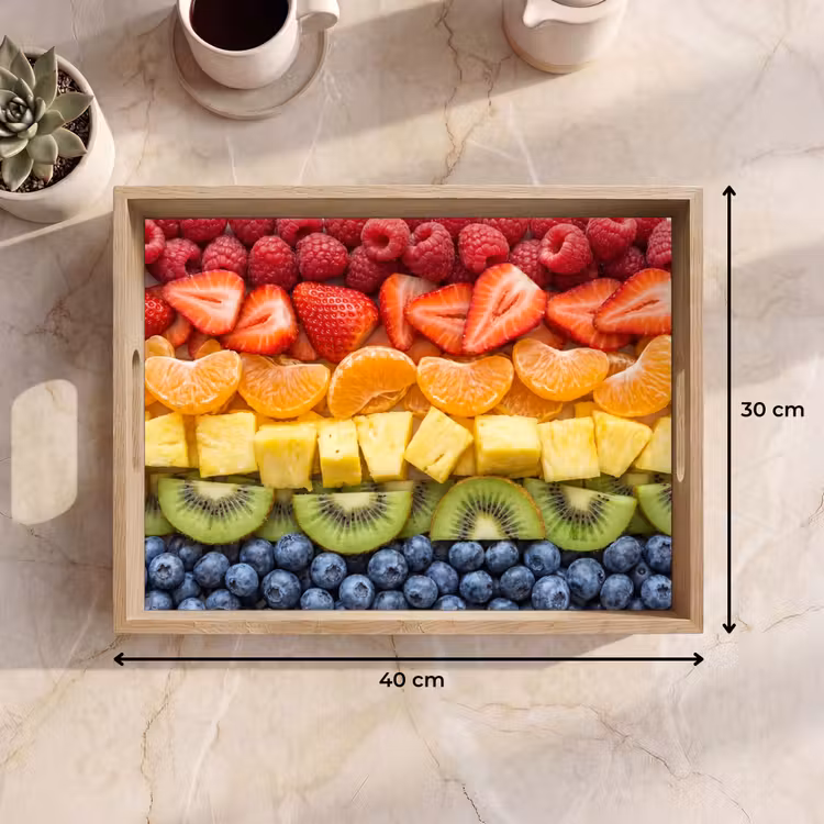 Fruit - Regenboog - Gezond - Kleurrijk Dienblad Rechthoek middel -USP_Formaat