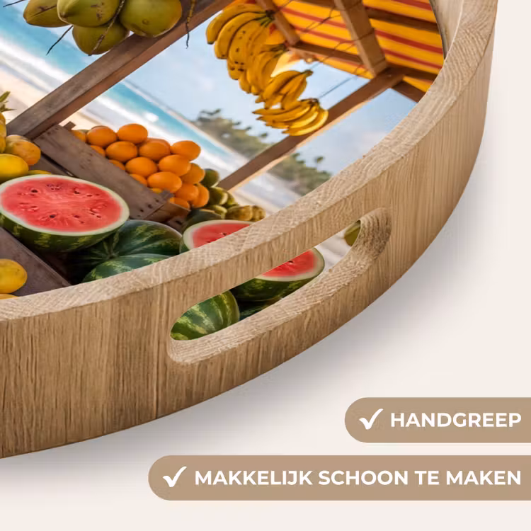 Dienblad - Fruit - Strand - Tropisch - Fruit - Strand - Tropisch Dienblad Rond middel