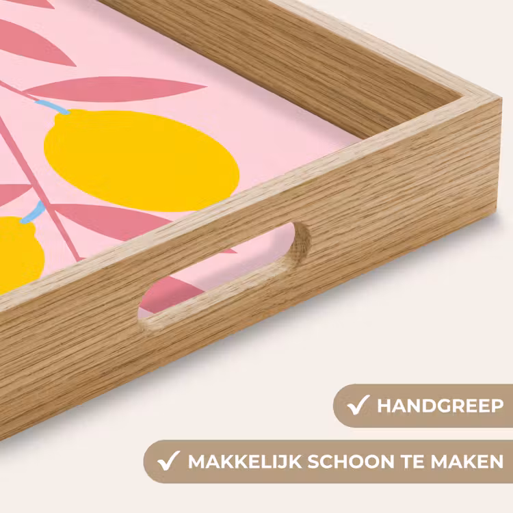 Fruit - Tak - Natuur - Abstract - Roze Dienblad Rechthoek middel -USP_HandgreepNL