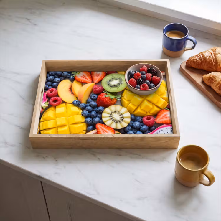 Fruit - Versneden - Kleurrijk - Eten - Gezond Dienblad Rechthoek middel -sfeer2