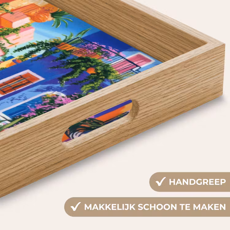 Geel - Blauw - Oranje - Huis Dienblad Rechthoek middel -USP_HandgreepNL