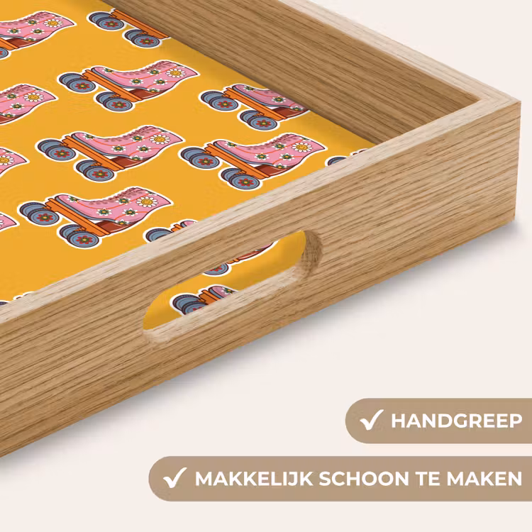 Geel - Rolschaatsen - Patroon Dienblad Rechthoek middel 911 -USP_HandgreepNL