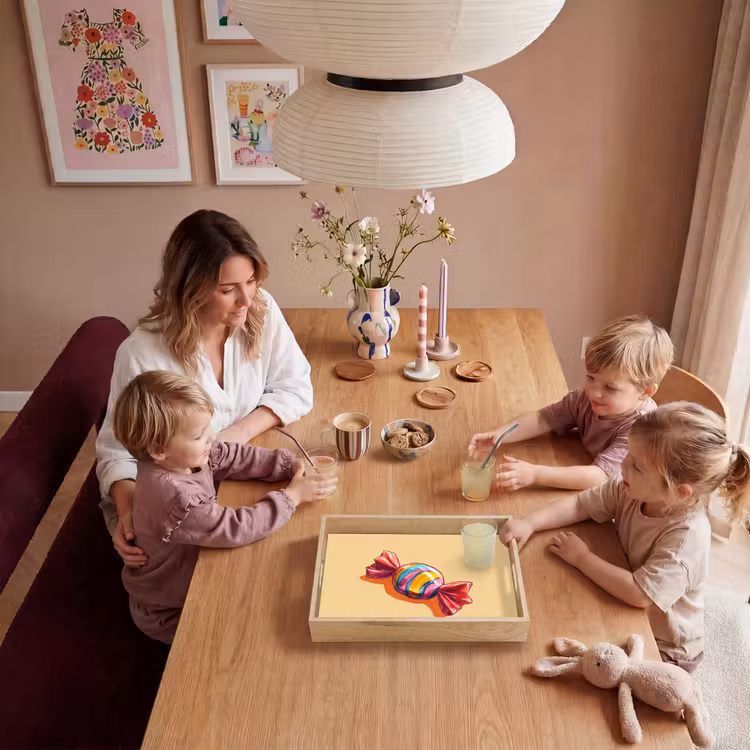 Geel - Snoep - Kleur Dienblad Rechthoek middel -sfeer4