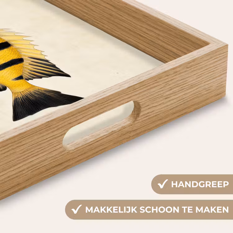 Geel - Vis - Strepen - Tropisch Dienblad Rechthoek middel -USP_HandgreepNL