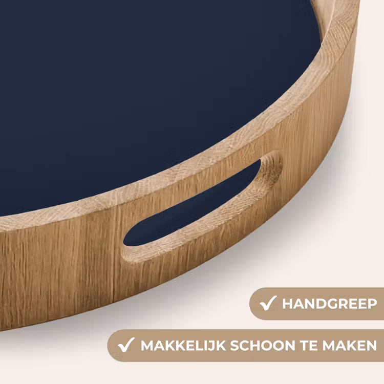Geldersblauw - Blauw - Klassiek Dienblad Rond middel 914 -USP_HandgreepNL