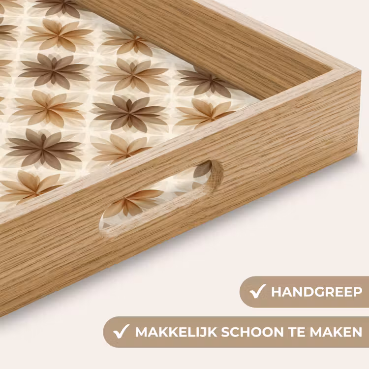 Geografisch - Patroon - Bruin Dienblad Rechthoek middel 911 -USP_HandgreepNL
