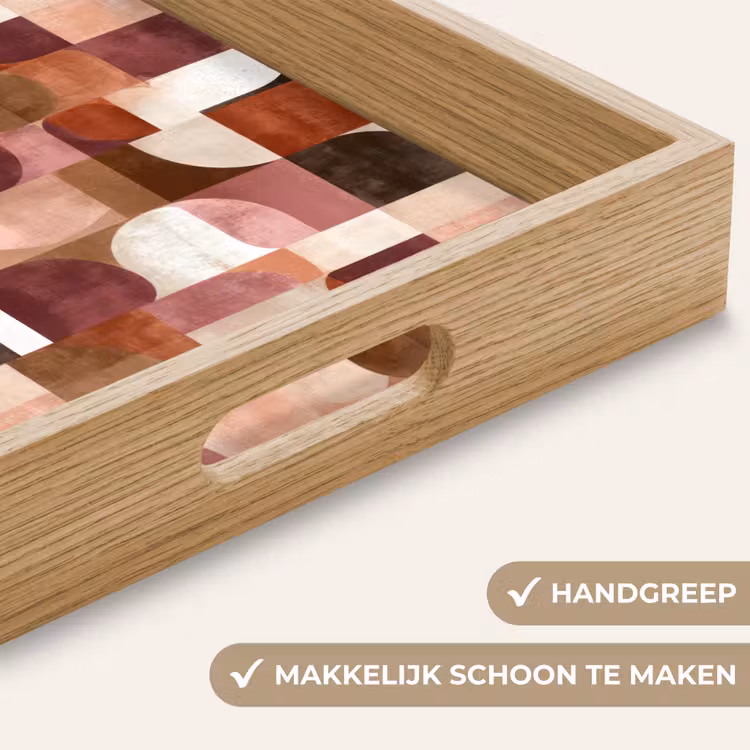 Geometrie - Modern - Retro Dienblad Rechthoek middel 911 -USP_HandgreepNL
