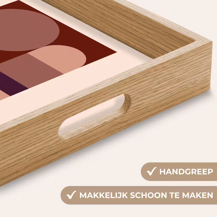 Geometrisch - Cirkels - Rood Dienblad Rechthoek middel -USP_HandgreepNL