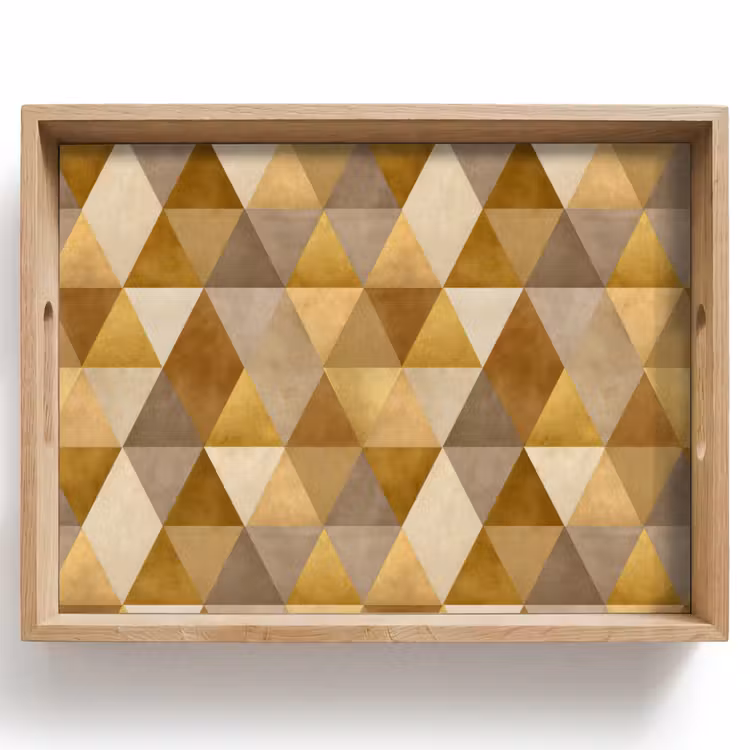 Geometrisch - Driehoek - Goud Dienblad Rechthoek middel 911 -z3d_shopping