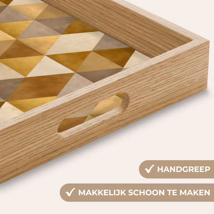 Geometrisch - Driehoek - Goud Dienblad Rechthoek middel 911 -USP_HandgreepNL