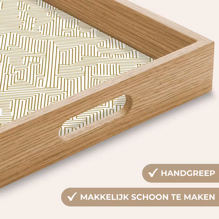 Geometrisch - Lijnen - Groen Dienblad Rechthoek middel 911 -USP_HandgreepNL