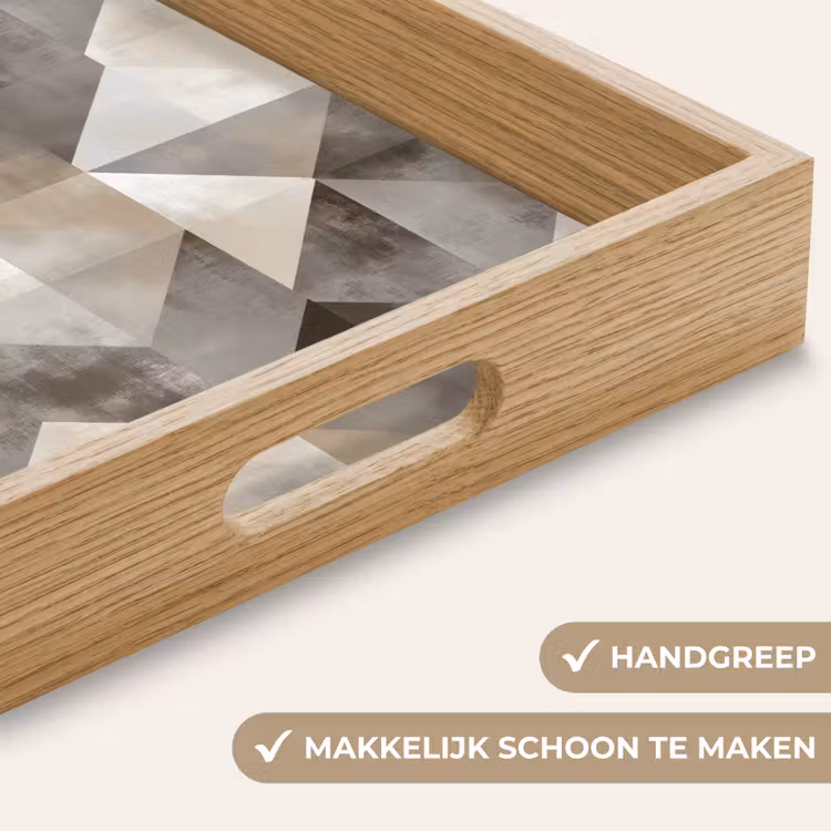 Geometrisch - Motief - Aardetinten Dienblad Rechthoek middel 911 -USP_HandgreepNL