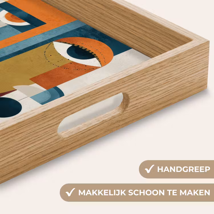 Geometrisch - Strakke vormen - Kleurrijk Dienblad Rechthoek middel -USP_HandgreepNL