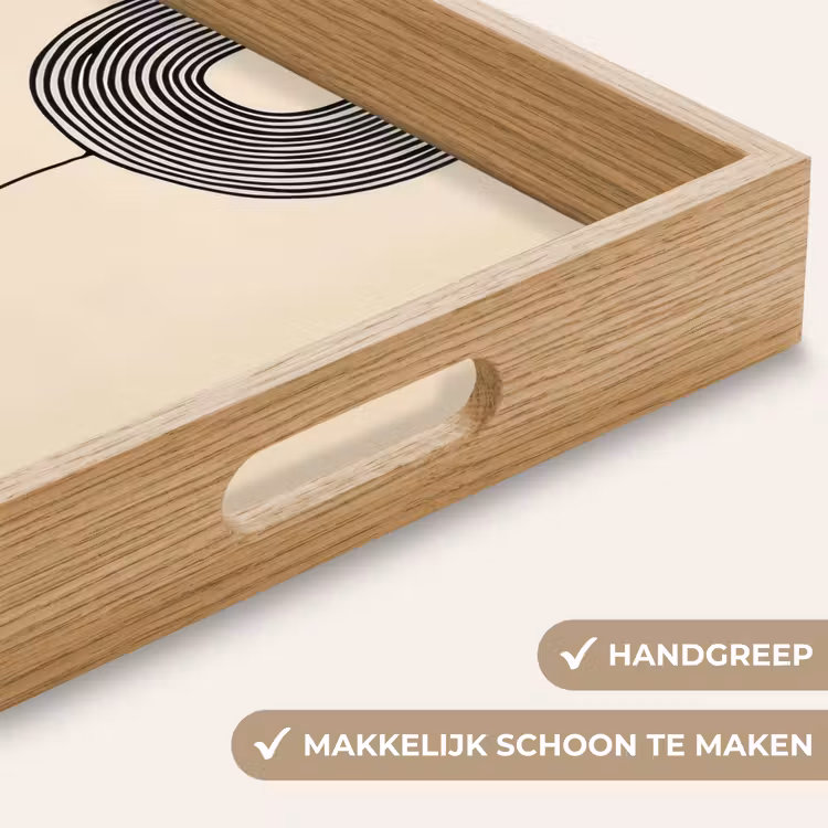 Geometrische bogen - Minimalistisch - Symmetrisch Dienblad Rechthoek middel -USP_HandgreepNL