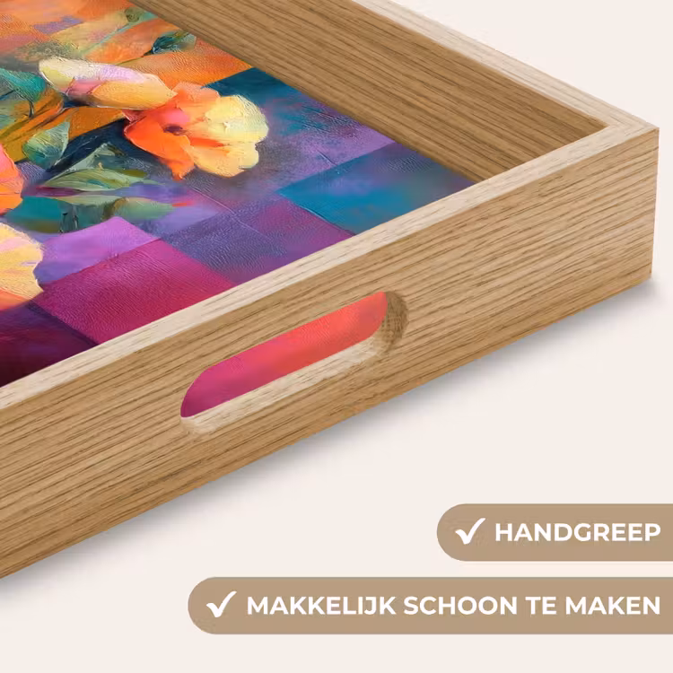 Geometrische kleurvlaken - Modern - Fantasiebloemen Dienblad Rechthoek middel -USP_HandgreepNL