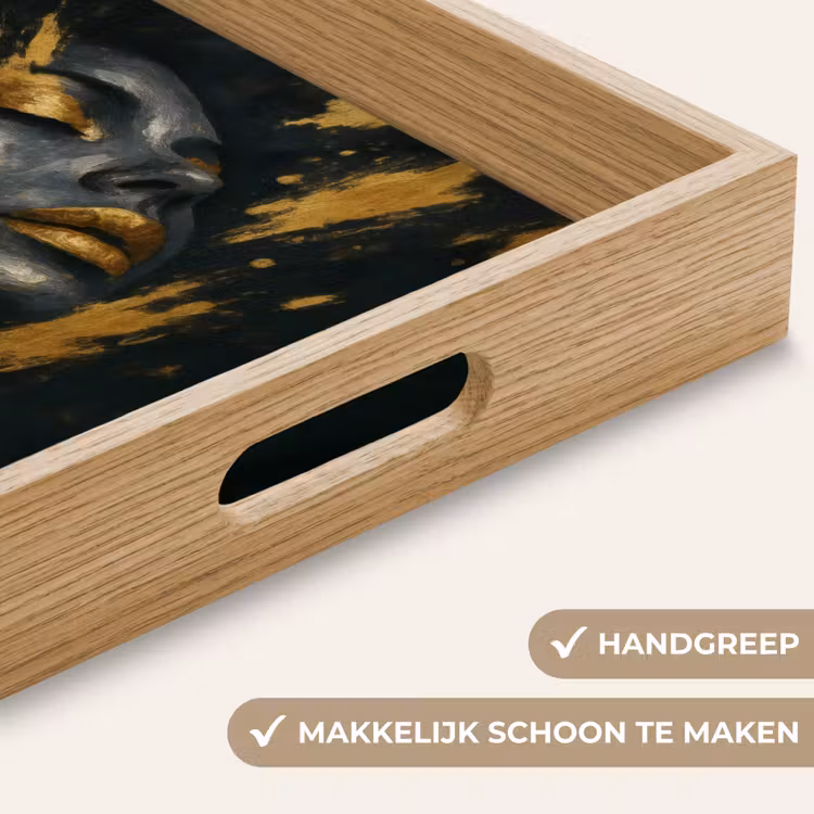 Gezicht - Vrouw - Verfspatten - Abstract Dienblad Rechthoek middel -USP_HandgreepNL
