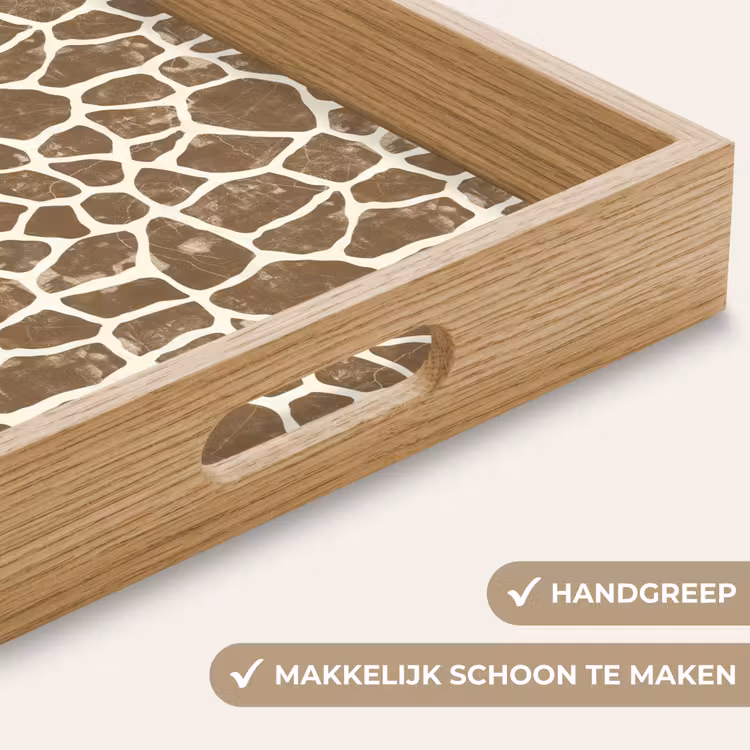 Giraf - Klassiek - Bruin Dienblad Rechthoek middel 911 -USP_HandgreepNL