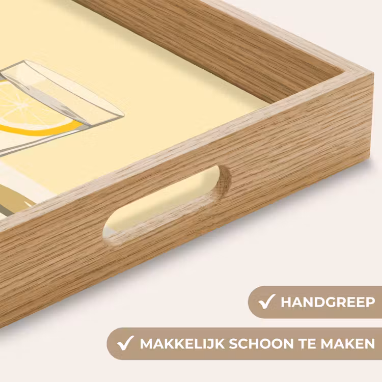 Glas - Citroenschijfjes - Geel Dienblad Rechthoek middel -USP_HandgreepNL