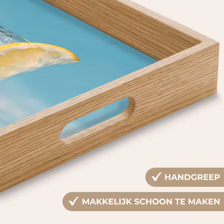 Glas - ijsblokjes - Citroen Dienblad Rechthoek middel -USP_HandgreepNL