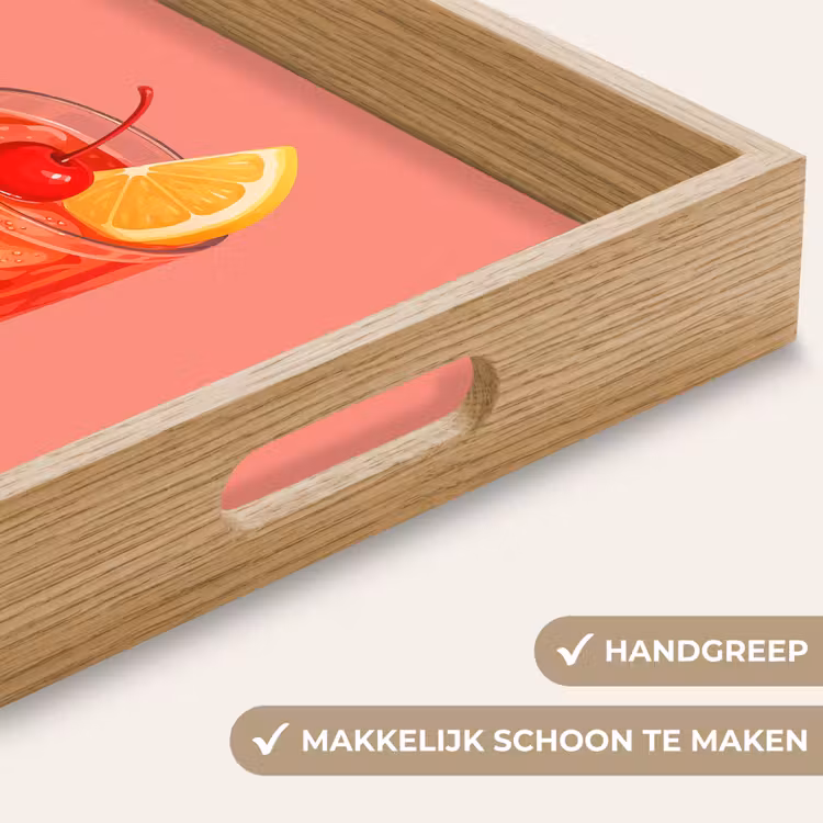 Glas - Ijsblokjes - Citroen - Kers Dienblad Rechthoek middel -USP_HandgreepNL