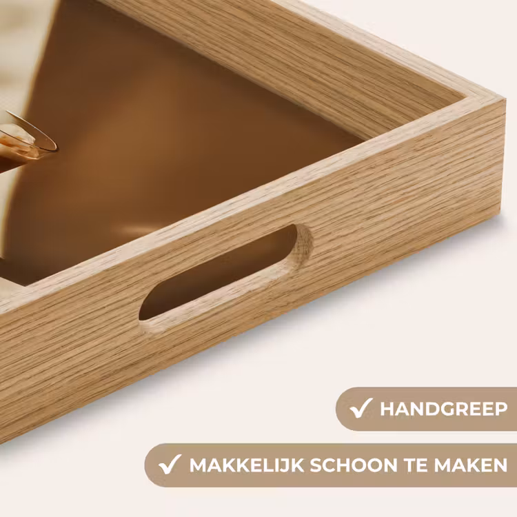 Glas - Ijskoffie - Schaduw - Bruin Dienblad Rechthoek middel -USP_HandgreepNL