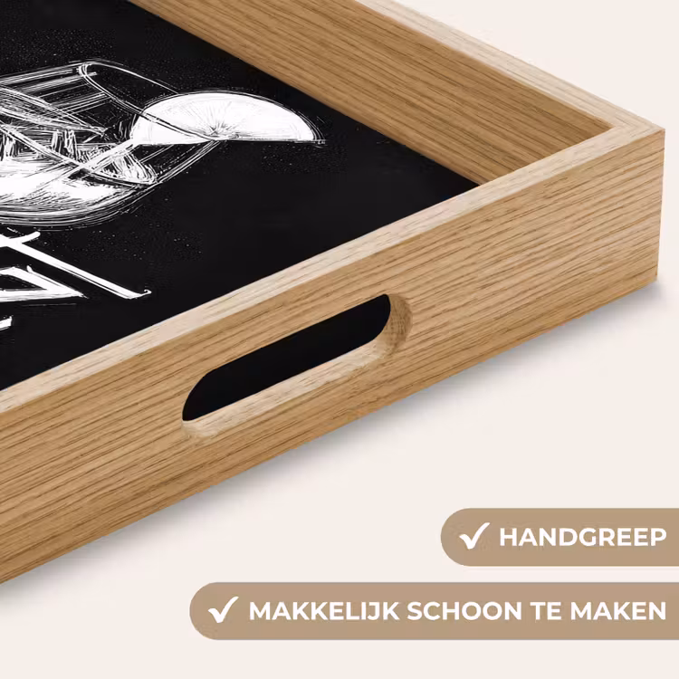 Glas spritz - Krijtletters - Ijsblokjes - Citroen Dienblad Rechthoek middel -USP_HandgreepNL