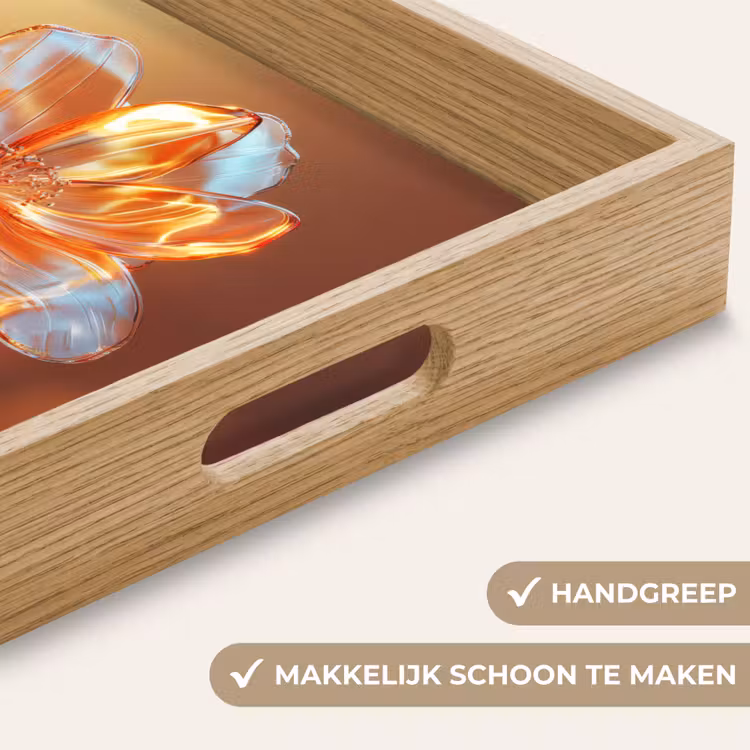 Glazen - Bloem - Zonlicht Dienblad Rechthoek middel -USP_HandgreepNL