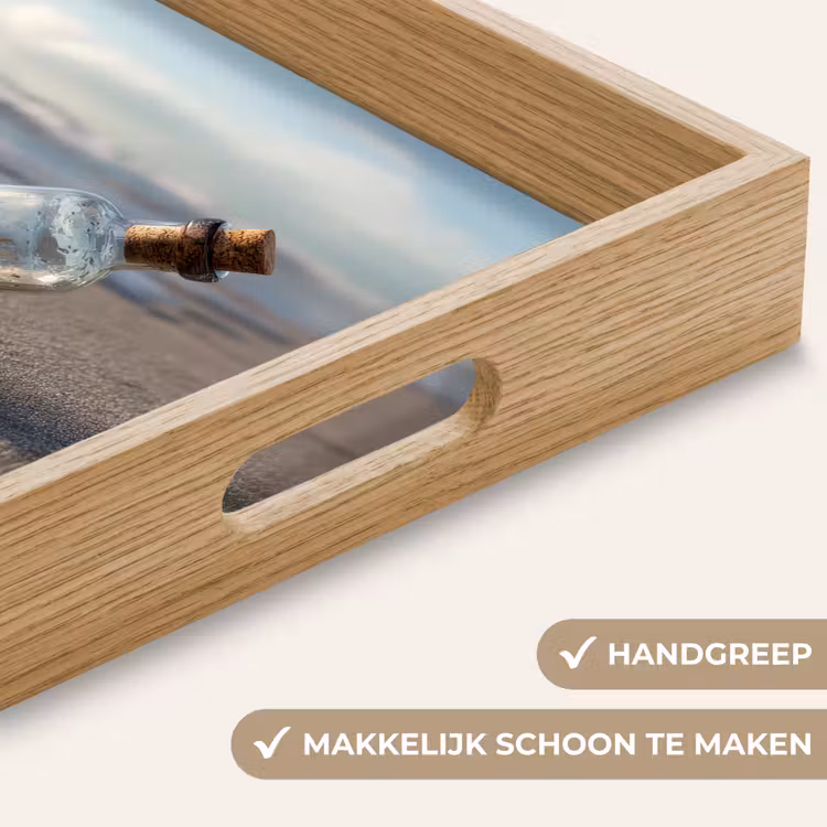 Glazenfles - Post - Zee - Zand Dienblad Rechthoek middel -USP_HandgreepNL