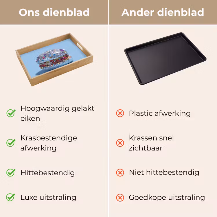 Glitters - Hamburger - Blauw Dienblad Rechthoek middel -USP_VergelijkingNL