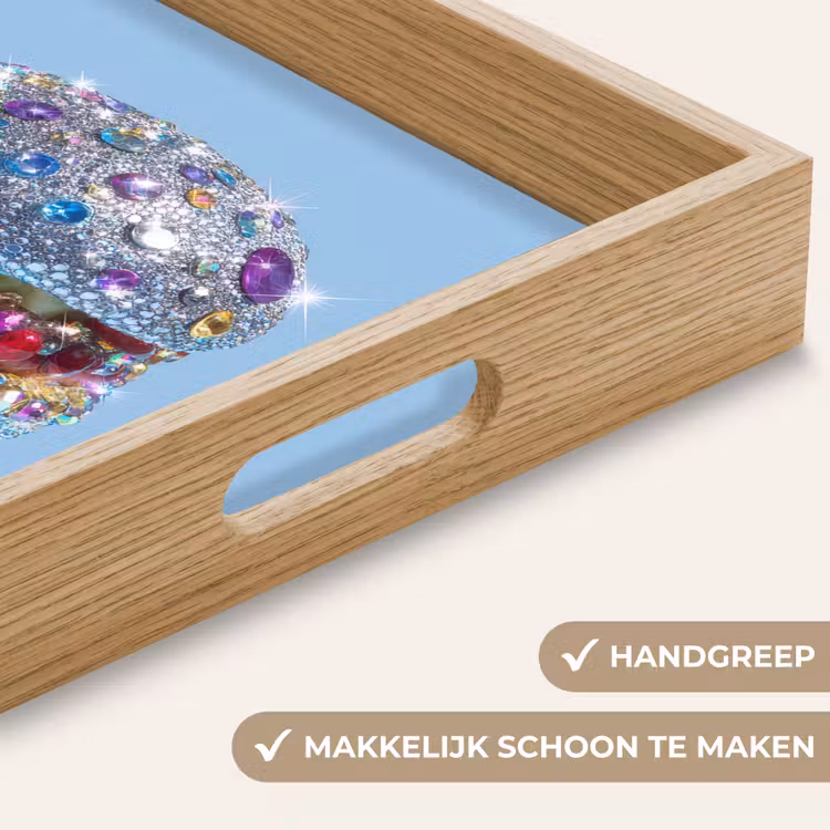 Glitters - Hamburger - Blauw Dienblad Rechthoek middel -USP_HandgreepNL