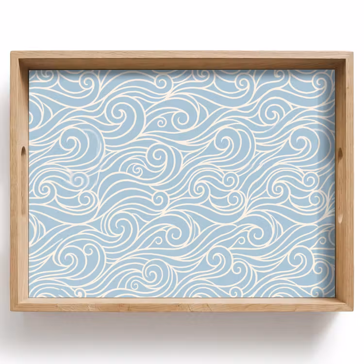 Golf - Abstract - Natuur - Modern - Blauw Dienblad Rechthoek middel -z3d_shopping