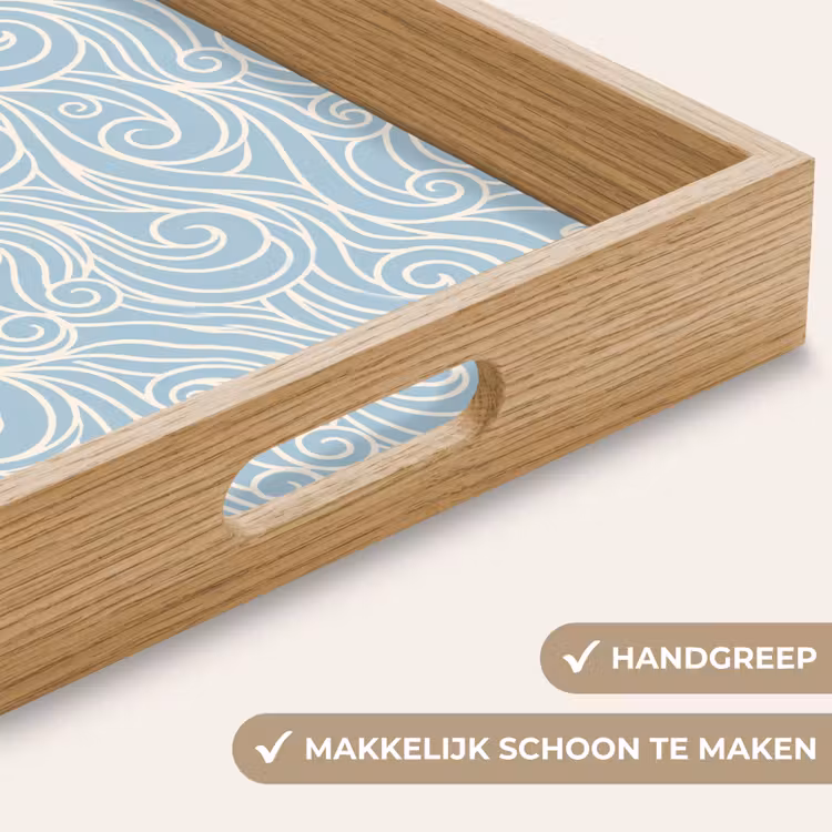 Golf - Abstract - Natuur - Modern - Blauw Dienblad Rechthoek middel -USP_HandgreepNL