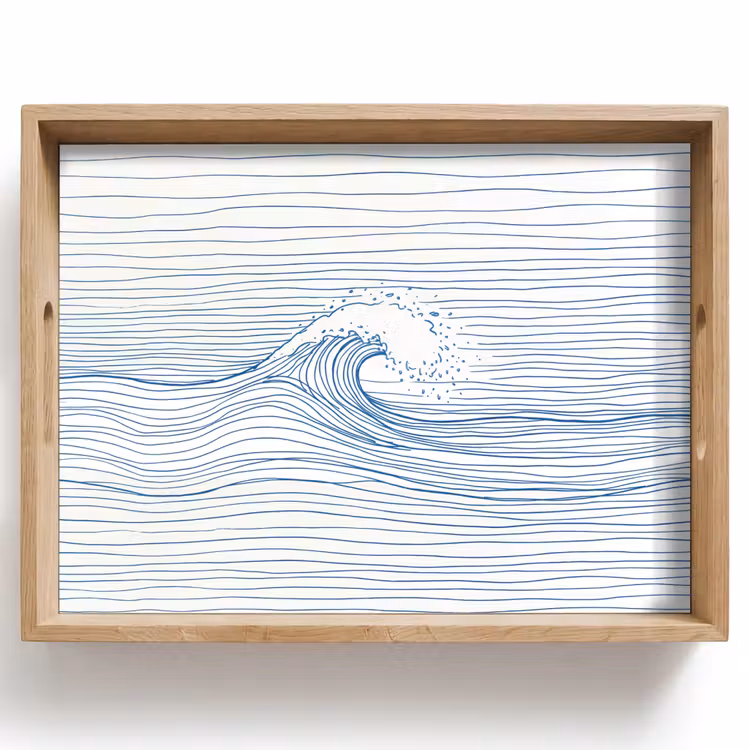 Golf - Brekende - Natuur - Minimalistisch - Blauw Dienblad Rechthoek middel -z3d_shopping
