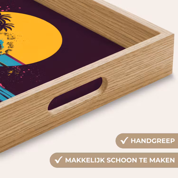Golf - Kleurrijk - Zon - Palmbomen Dienblad Rechthoek middel -USP_HandgreepNL
