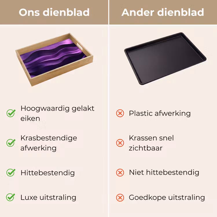 Golven - Abstract - Paars Dienblad Rechthoek middel -USP_VergelijkingNL