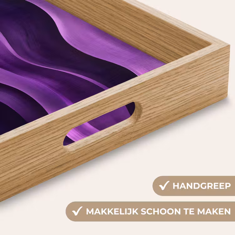 Golven - Abstract - Paars Dienblad Rechthoek middel -USP_HandgreepNL