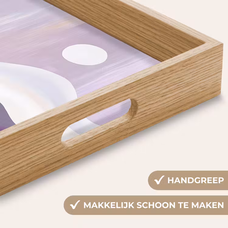 Golven - Heuvels - Abstract - Paars Dienblad Rechthoek middel -USP_HandgreepNL