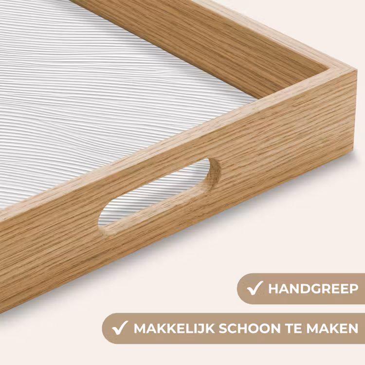 Golven - Ribbels - Wit Dienblad Rechthoek middel 911 -USP_HandgreepNL