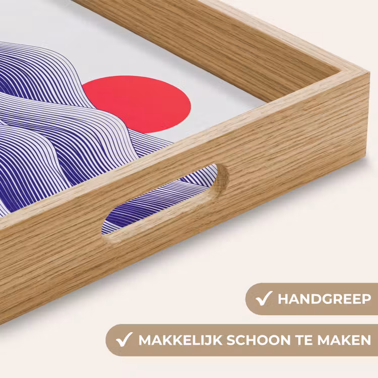 Golven - Zon - Natuur - Abstract - Rood Dienblad Rechthoek middel -USP_HandgreepNL