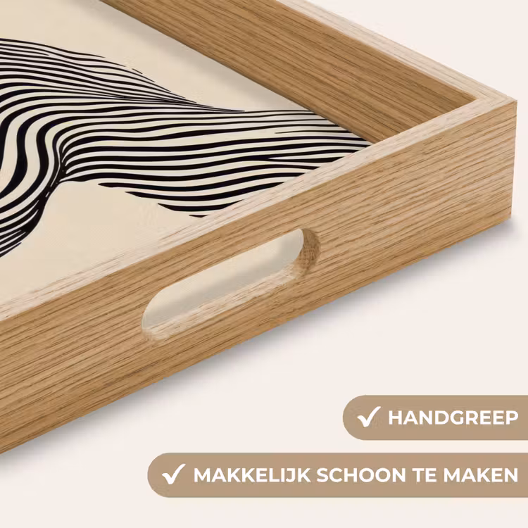 Golvend - Lijnen - Abstract - Silhouet Dienblad Rechthoek middel -USP_HandgreepNL