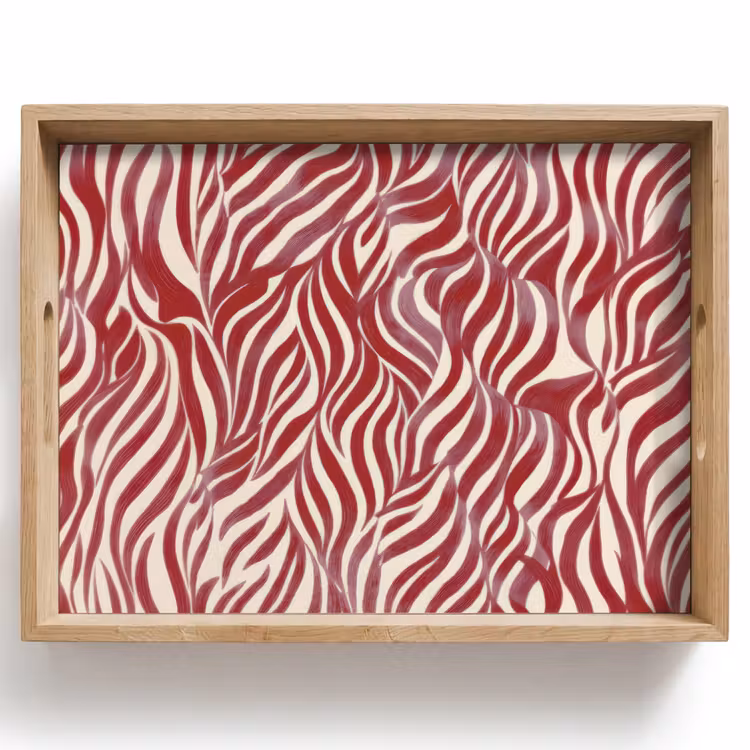 Golvende vormen - Abstract - Rood Dienblad Rechthoek middel -z3d_shopping