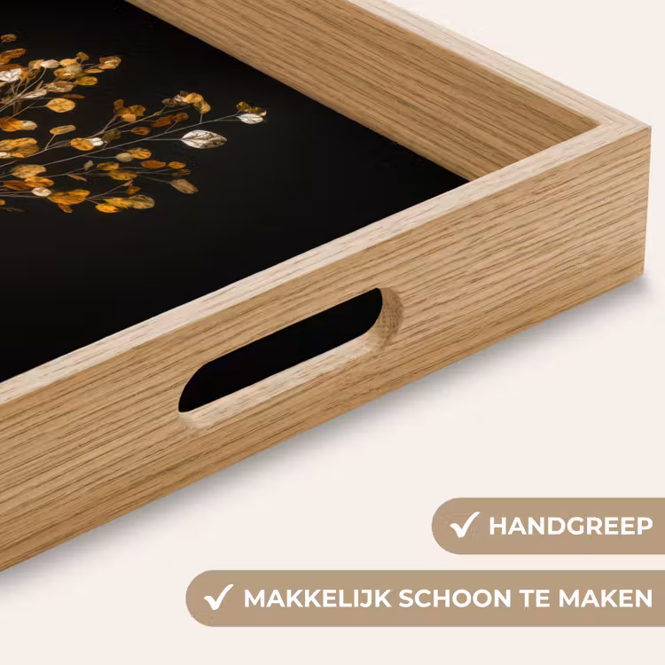 Goudbruine - Bladeren - Vaas - Herfstachtig Dienblad Rechthoek middel -USP_HandgreepNL