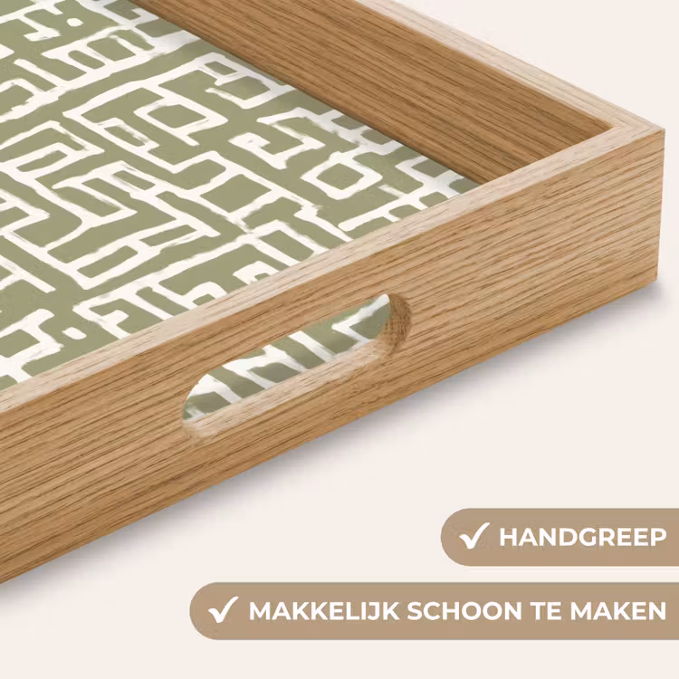 Grafisch - Patroon - Groen Dienblad Rechthoek middel 911 -USP_HandgreepNL
