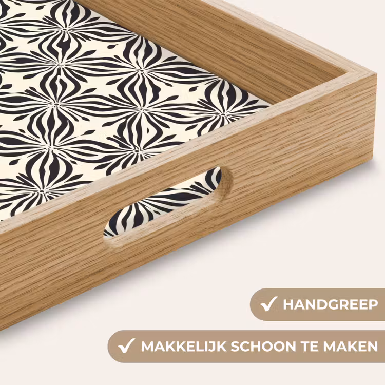 Grafisch - Patroon - Zwart Dienblad Rechthoek middel 911 -USP_HandgreepNL