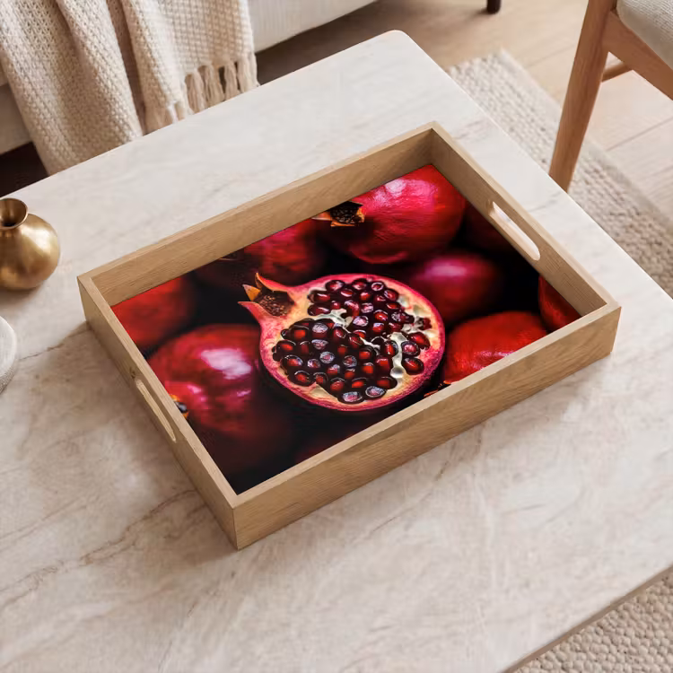 Granaatappel - Rood - Fruit Dienblad Rechthoek middel -sfeer1