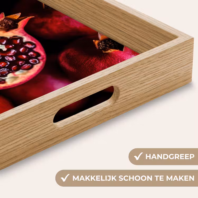 Granaatappel - Rood - Fruit Dienblad Rechthoek middel -USP_HandgreepNL